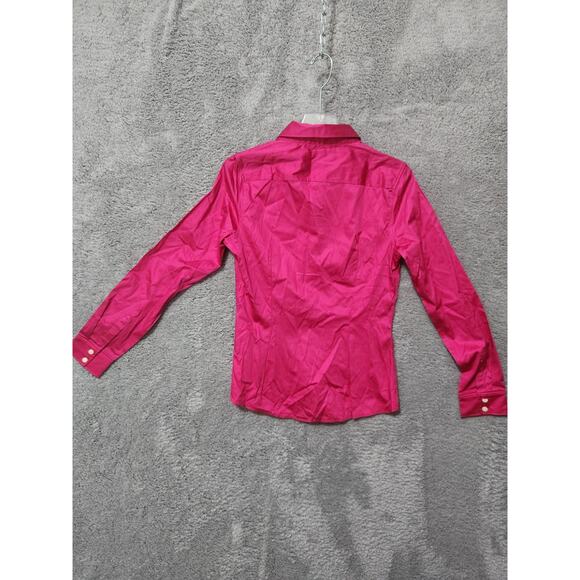 WOMENS FUCHSIA PINK BANANA REPUBLIC BR BUTTON UP SIZE 10 - Picture 7 of 8